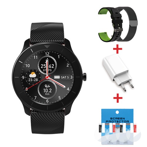 [무료배송] TANY6 Smart Watch+메탈 스트랩+네온 TPU스트랩+액정 보호필름+5V 1A 충전기